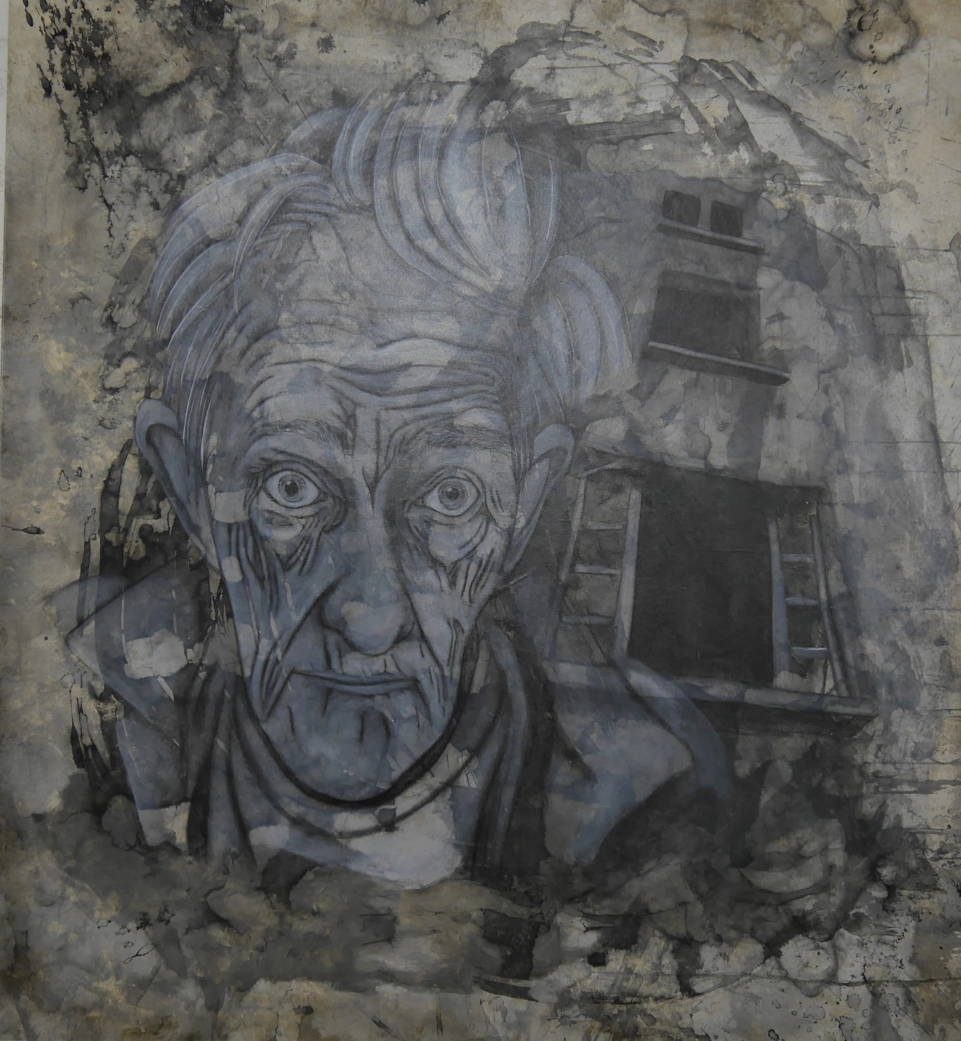 BernhardtArt - Kunstwerk - Im Angesicht des Grauens Graustufenporträt 