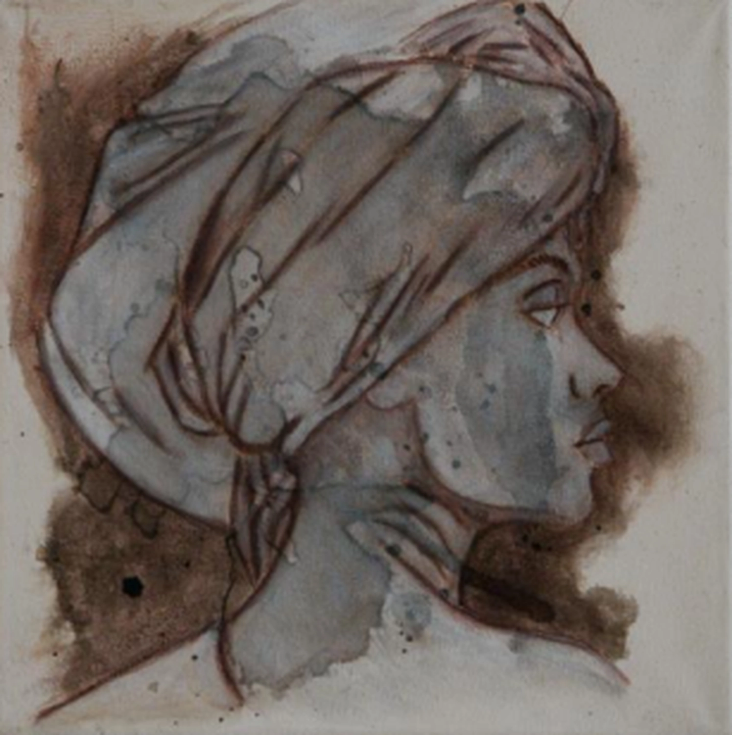 BernhardtArt - Kunstwerk - Skizzen von weiblichen Büsten in einer grauen und braunen Farbpalette.